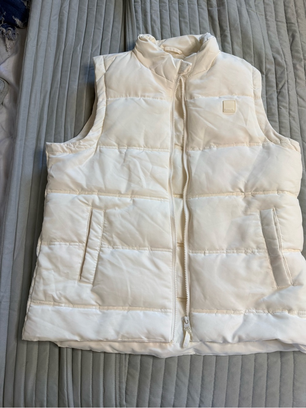Bench Cream Quilted Puffer Vest - Sleeveless Zip Front
